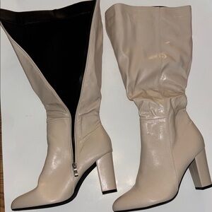 Elegant Cream Knee-High Boots